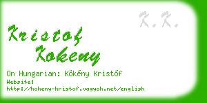 kristof kokeny business card